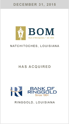Bank of Montgomery is acquiring Bank of Ringold