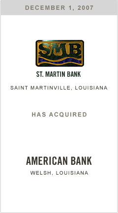 St. Martin Bank has acquired American Bank