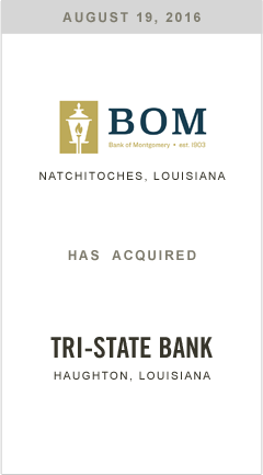BOM is acquiring Tri-State Bank