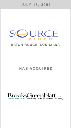 Source Bidco has acquired BrooksGrenblatt